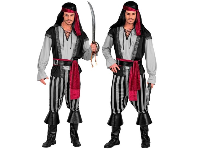 Pánský kostým Pirát s rudou šerpou