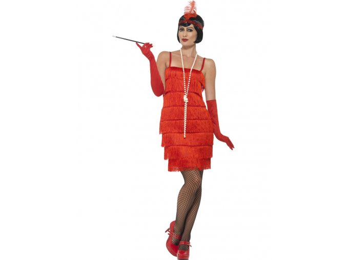 Dámský kostým Flapper červený (krátké šaty)