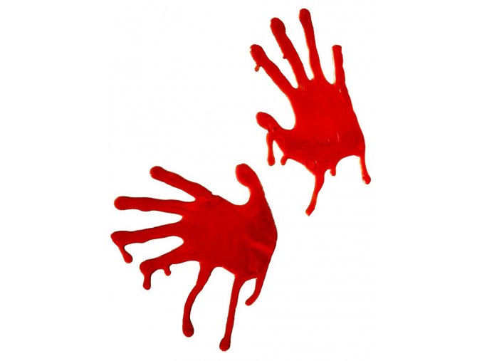 Krvavé otisky rukou na sklo (2ks)