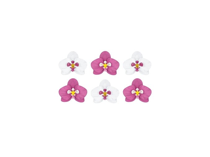 Havajská dekorace Orchidej (6ks)