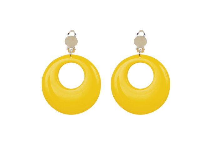 Disco náušnice žluté 80.léta