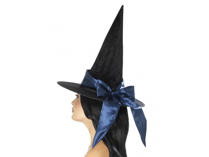 Čarodějnický klobouk s modrou mašlí