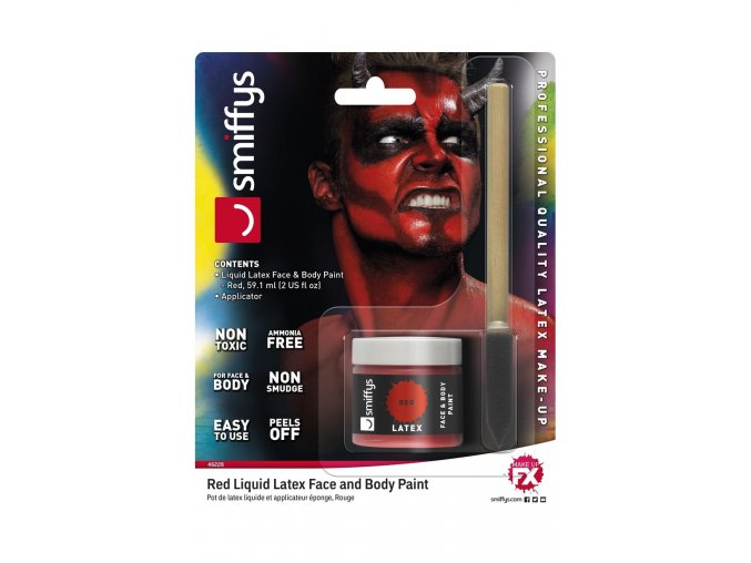 Červený tekutý latex make-up