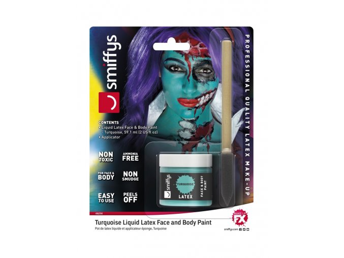 Tyrkysový tekutý latex make-up