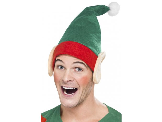 Zelená čepice Elf s ušima