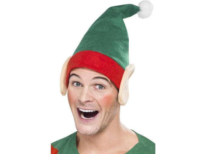 Zelená čepice Elf s ušima