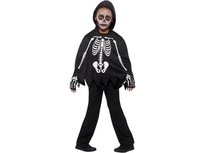 Dětská sada Kostlivec pončo + rukavice