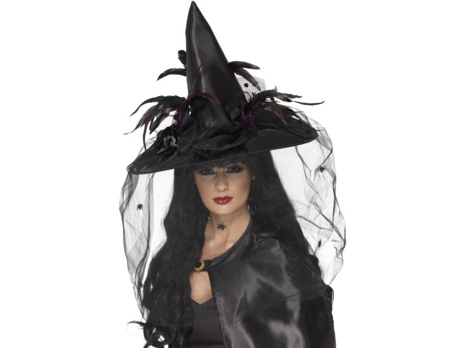 Čarodějnický klobouk se závojem