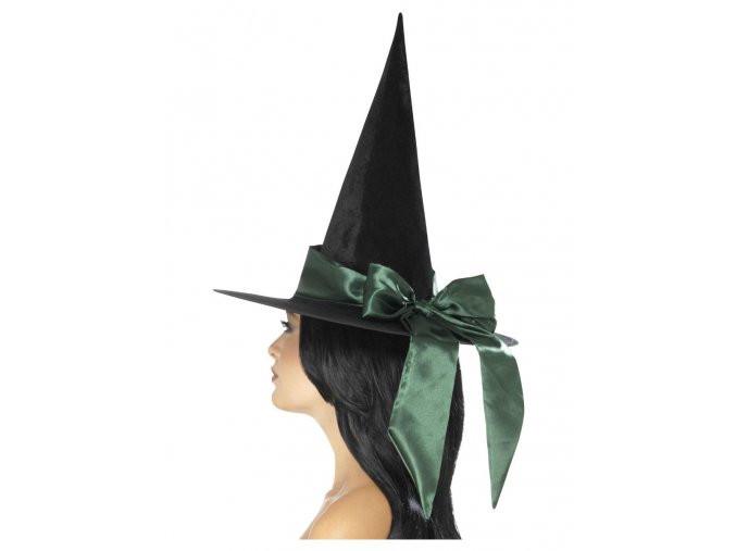 Čarodějnický klobouk se zelenou mašlí