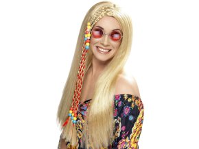 Dámská paruka Hippies blond s korálky