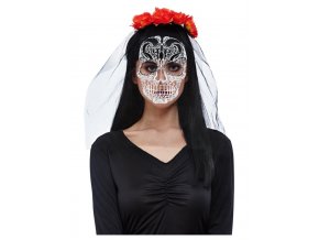 Sugar skull čelenka se závojem