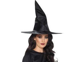 Čarodějnický klobouk černý lesklý