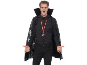 Černý upíří plášť s vysokým límcem (114cm)