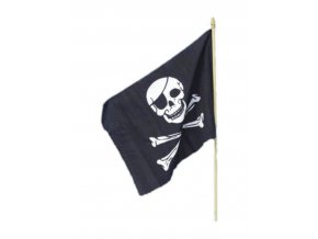 Pirátská vlajka 30x45cm s tyčkou
