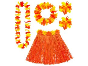 Oranžový havajský hula hula set