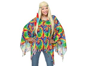 Hippies pončo s čelenkou