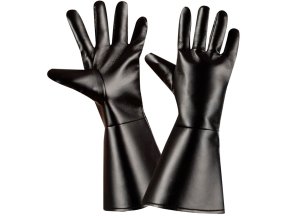 Černé rukavice - kožený vzhled