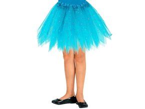 Dětská modrá třpytivá tutu sukně 30 cm