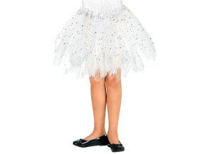 Dětská bílá třpytivá tutu sukně 30 cm