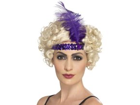 Čelenka s peřím 30.léta fialová