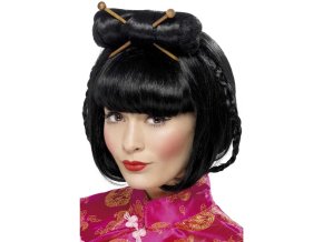 Černá paruka Gejša