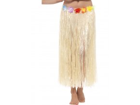 Havajská hula hula sukně béžová dlouhá