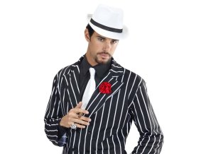Bílý fedora klobouk Mafián