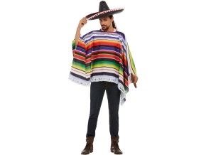 Mexické pončo barevné