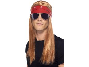 Paruka Rocker s šátkem a brýlemi