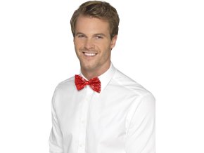 Motýlek flitrový červený