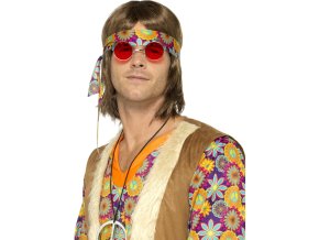 Hippie brýle lenonky červené