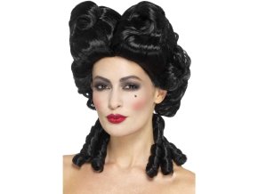 Historická černá paruka Marie Antoinetta