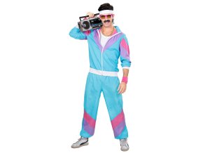 Retro šusťáková souprava 80's modrá