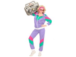 Retro šusťáková souprava 80's fialová