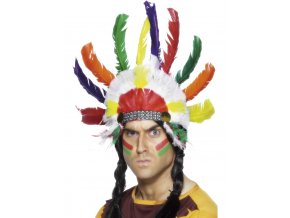 Indiánská čelenka Náčelník - barevná