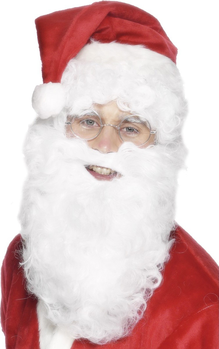 Bílé vousy na gumičku Santa