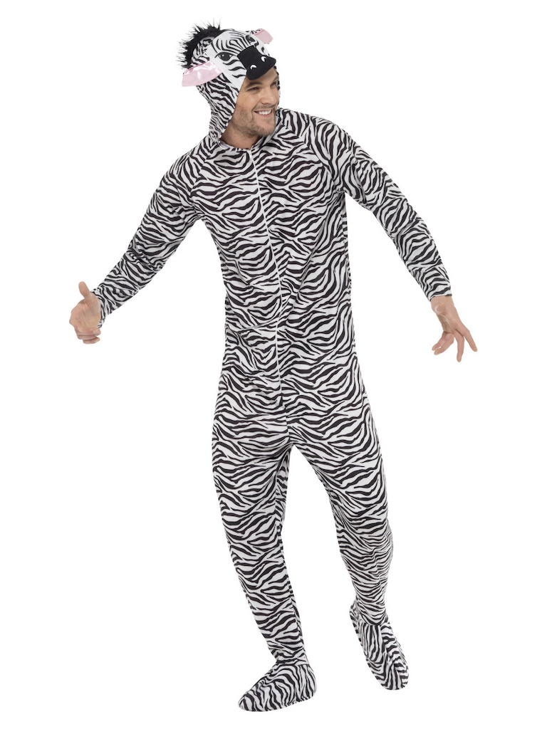 Kostým s kapucí Zebra Pánská velikost: M (48-50)
