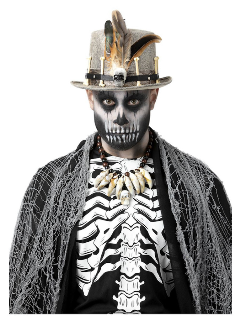 Voodoo klobouk zdobený šedý