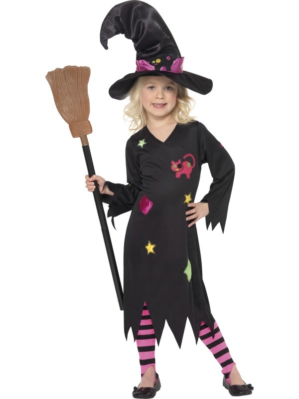 Dětský kostým malá čarodějnice 4-6 let