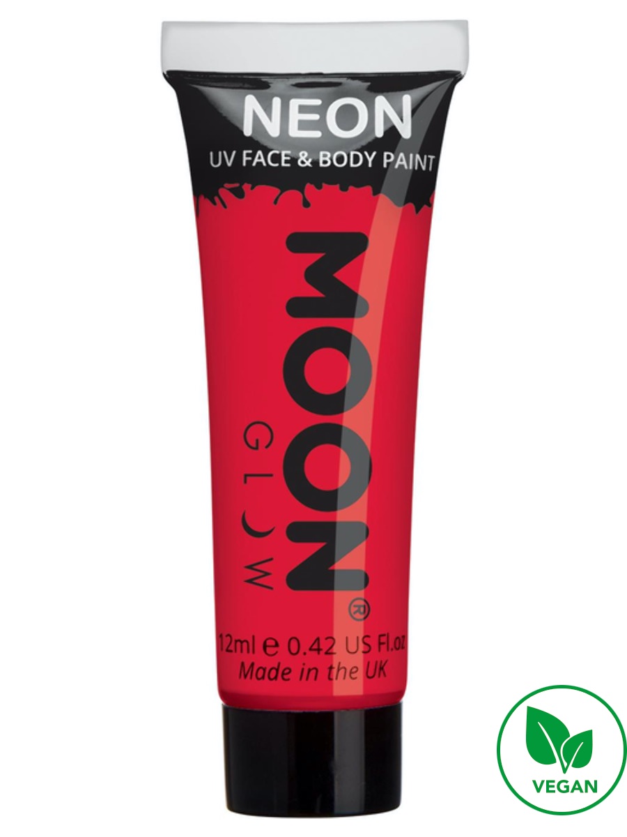 UV NEON barva na tělo a obličej Červená