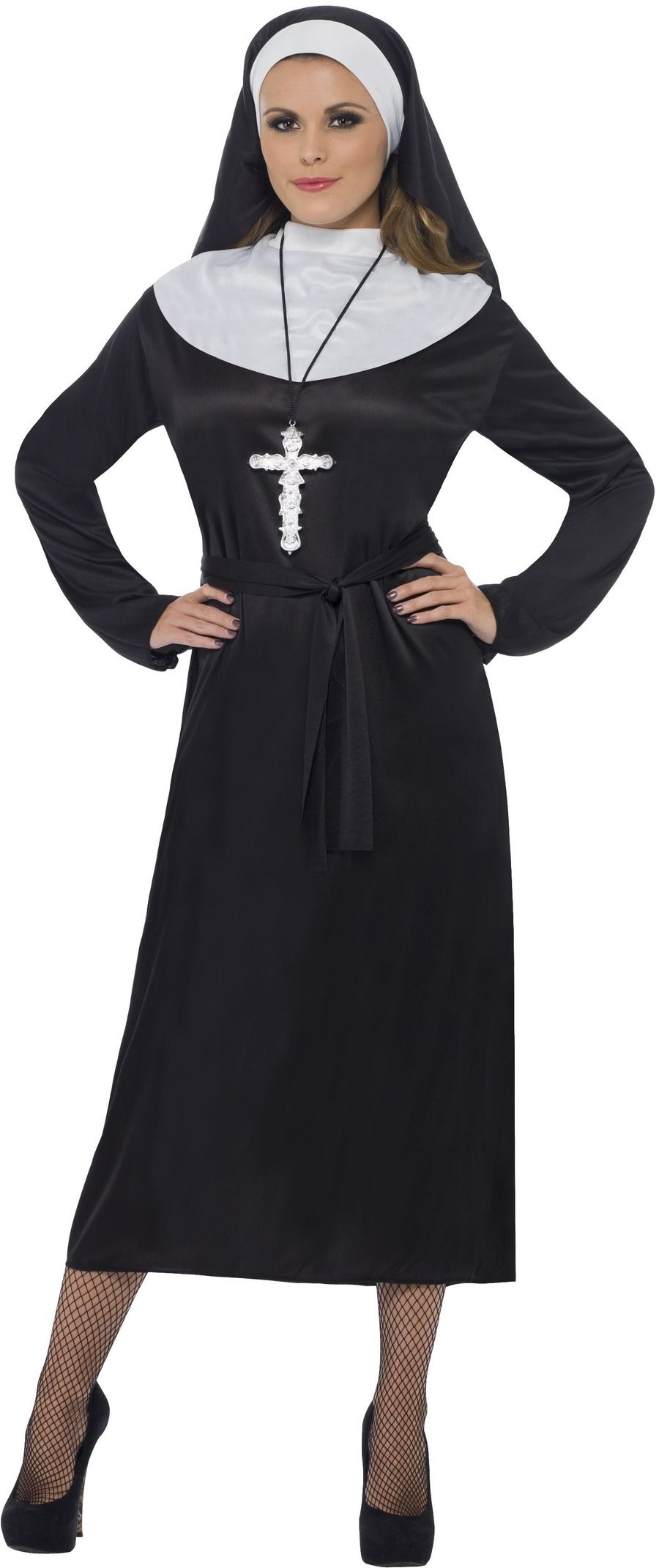 Dámský kostým jeptiška s černým čepcem XL (48-50)