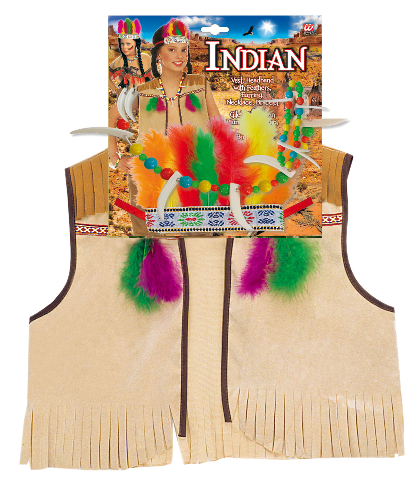 Dětská indiánská vesta s doplňky