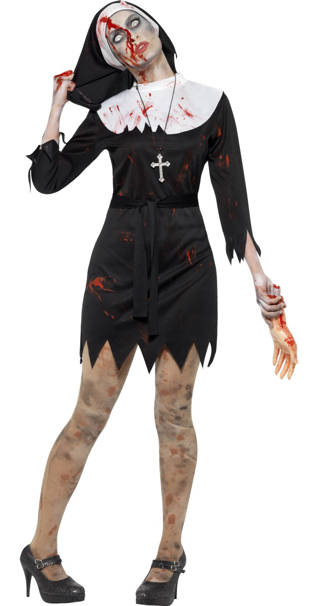 Halloween kostým zombie Jeptiška L (44-46)