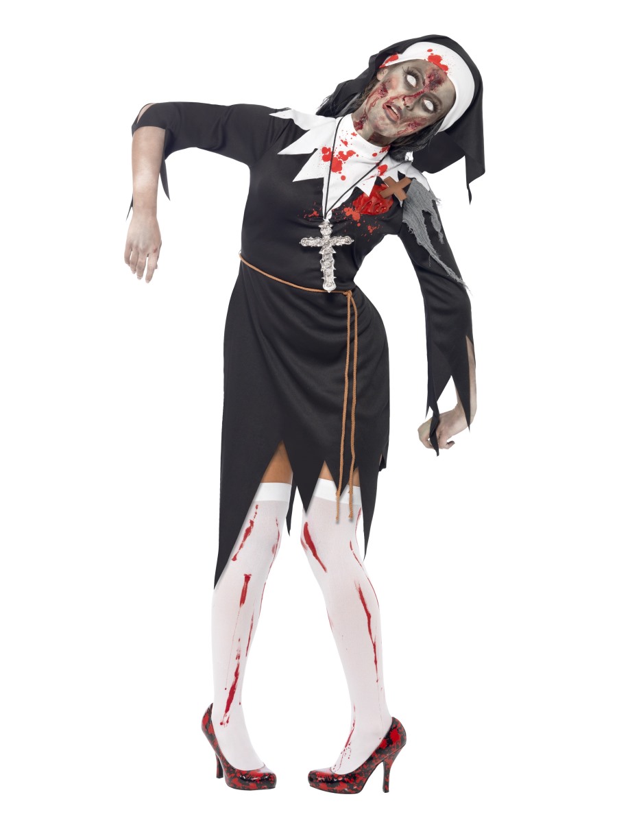 Dámský kostým zombie Jeptiška se zabodnutým křížem XL (48-50)