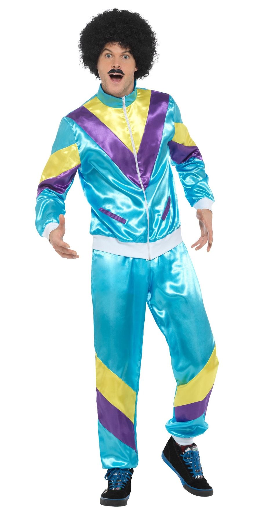 Disco šusťáková souprava 80's Neon Deluxe Pánská velikost: M (48-50)