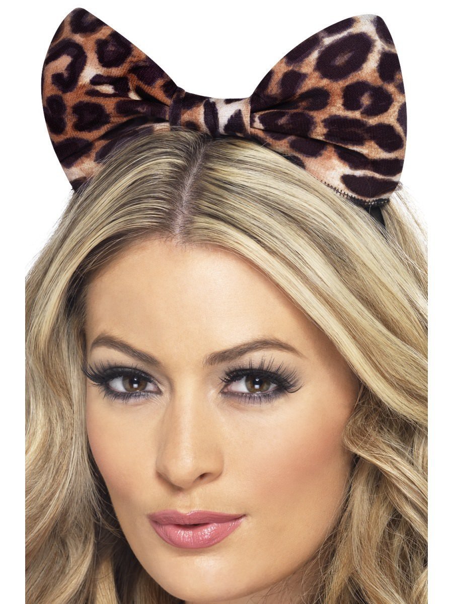 Čelenka s mašlí leopard