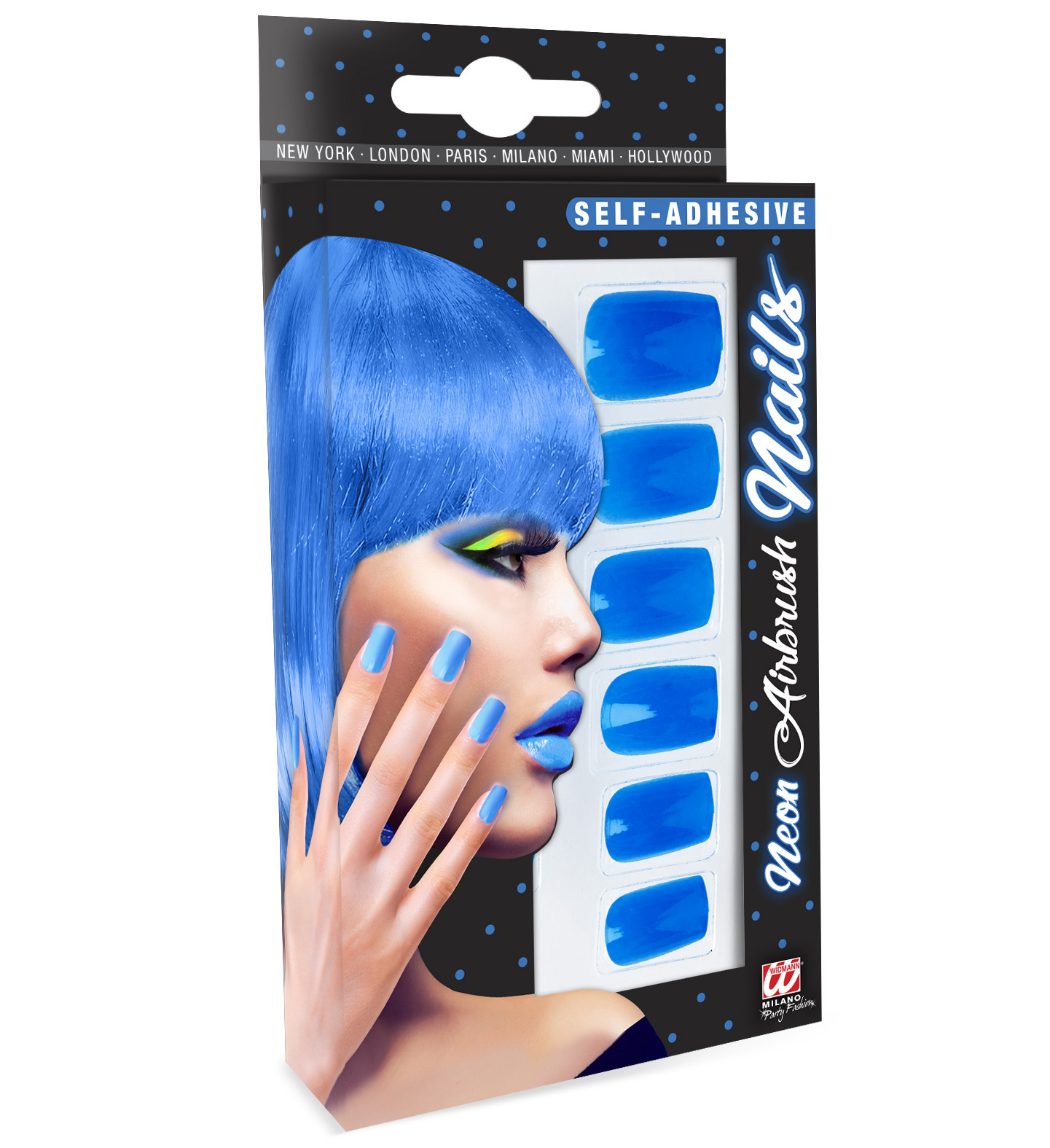 Modré umělé nehty