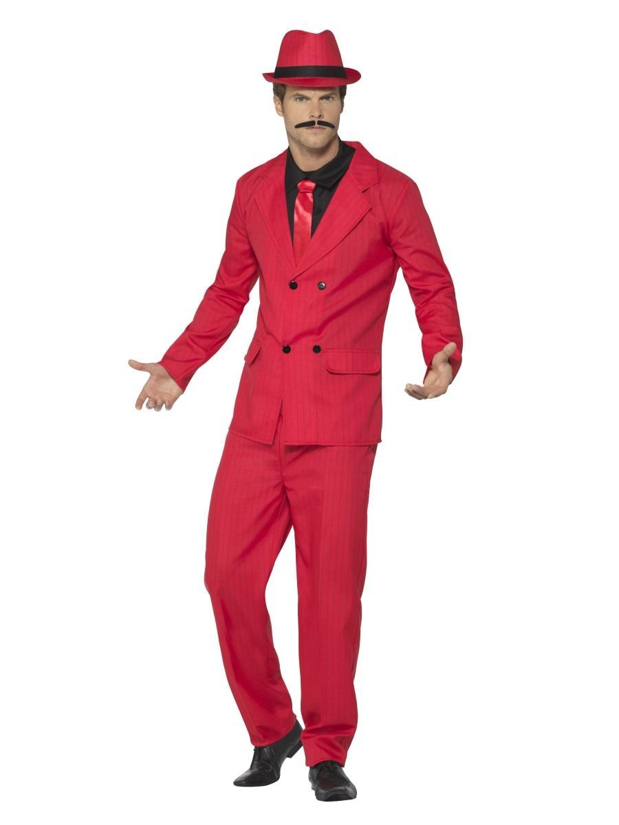 Pánský kostým mafiána červený M (48-50)