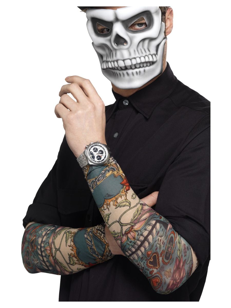 Rukáv falešné tetování Den mrtvých (2ks)