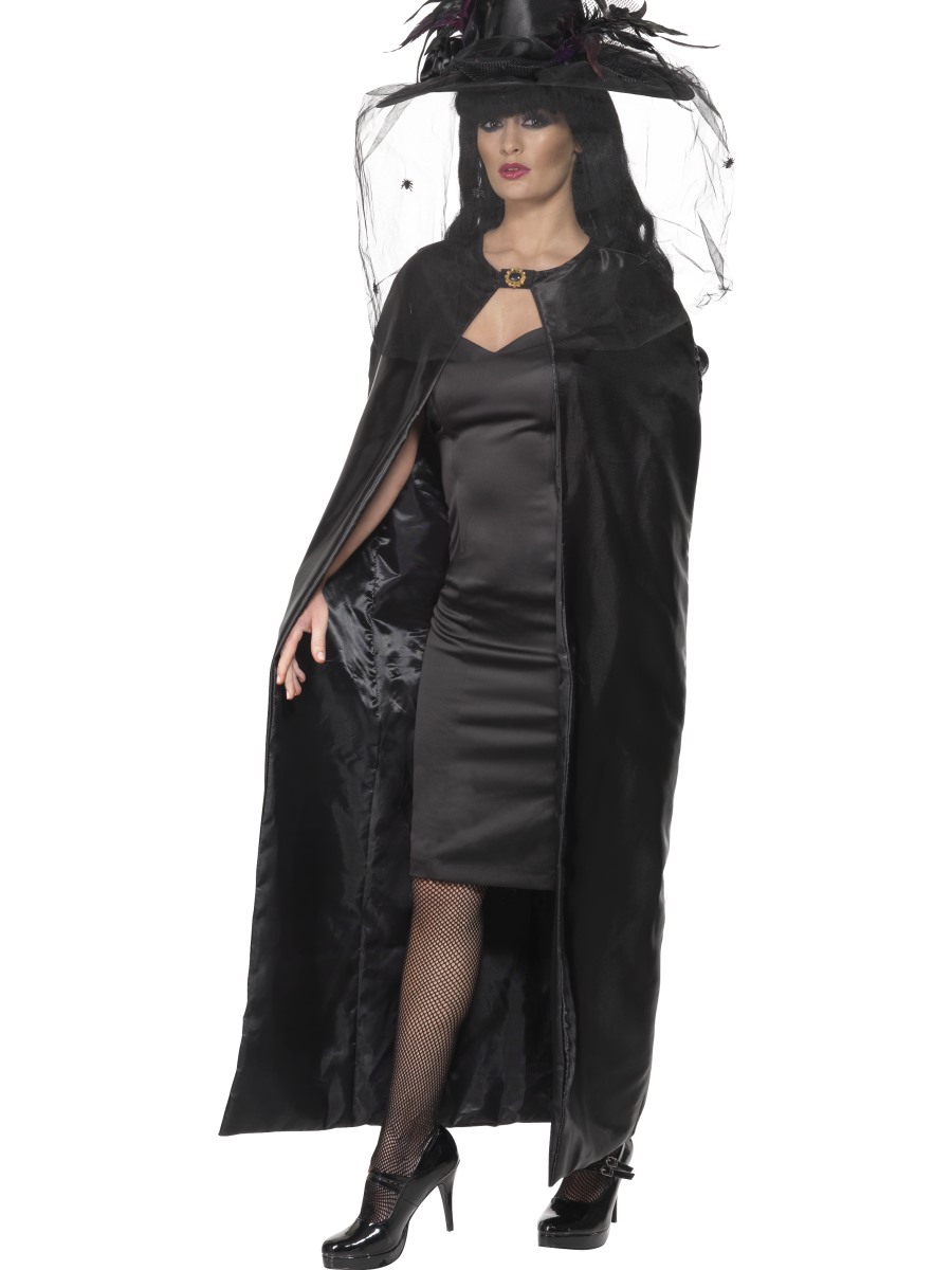 Čarodějnický plášť černý deluxe (135cm)